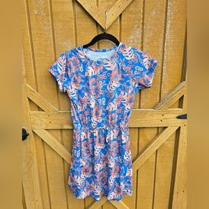 Columbia Blue and Pink Floral Kids Casual Dress